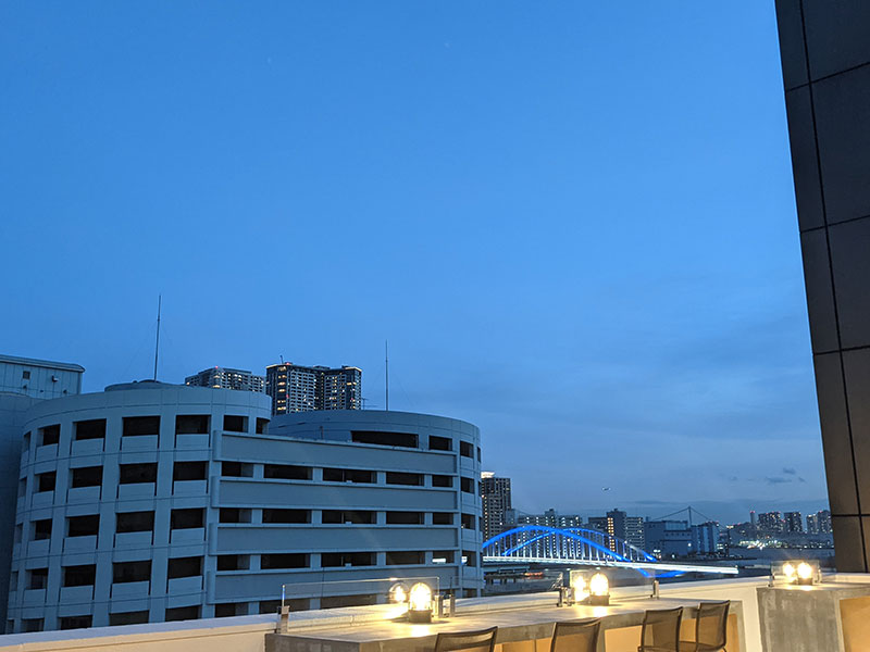 アースキッチン築地のテラス夜景写真②